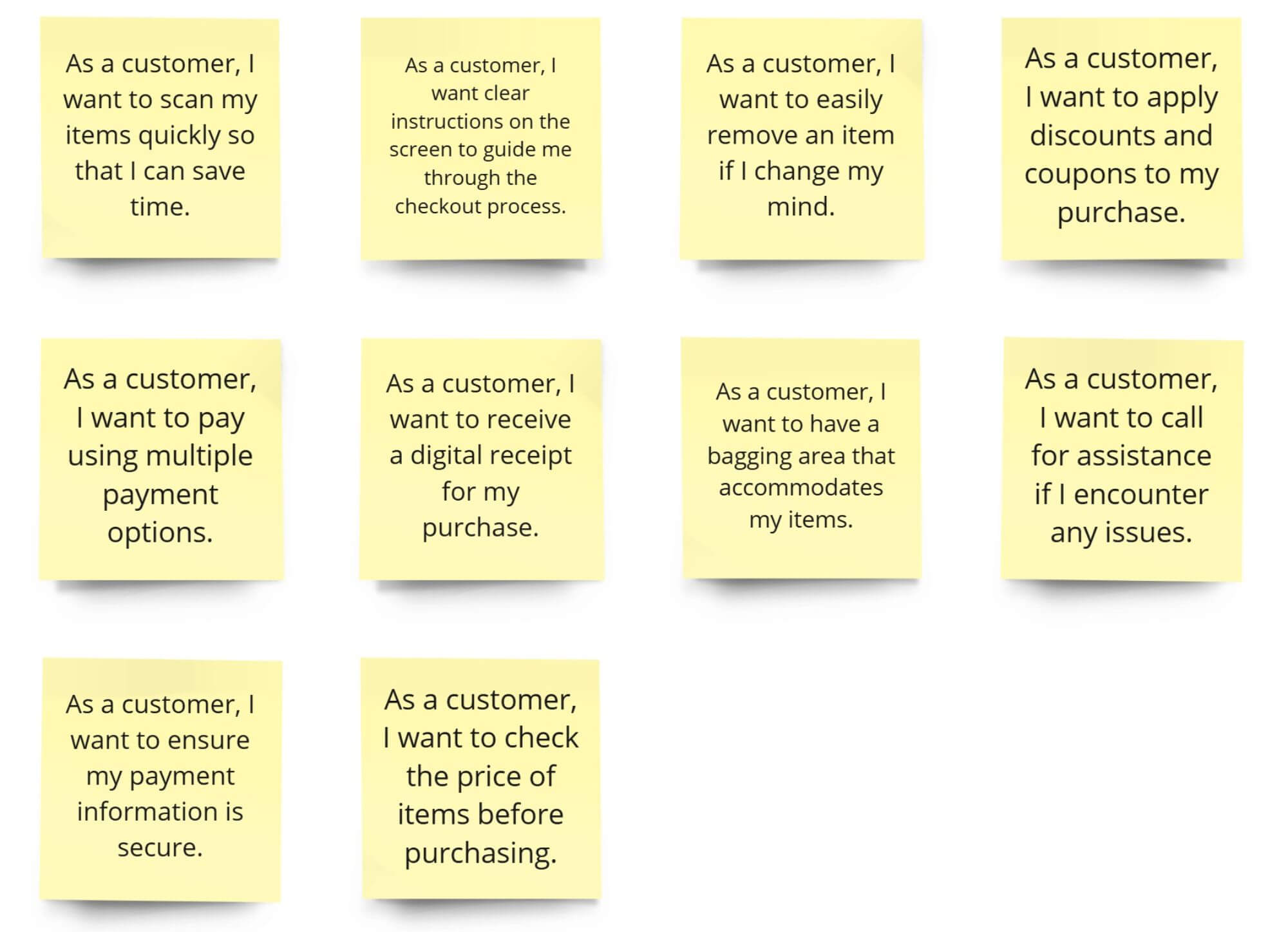 User stories
